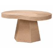 bali & pari Lenka Natural Jute Coffee Table - Textured Handwoven Cocktail Table with Sculptural Base and Irregular Top for Living Room or Lounge Baxton Studio restaurant furniture, hotel furniture, commercial furniture, wholesale living room furniture, wholesale coffee table, classic coffee table